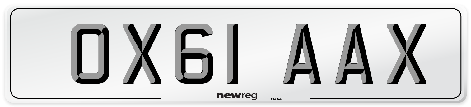 OX61 AAX Number Plate from New Reg
